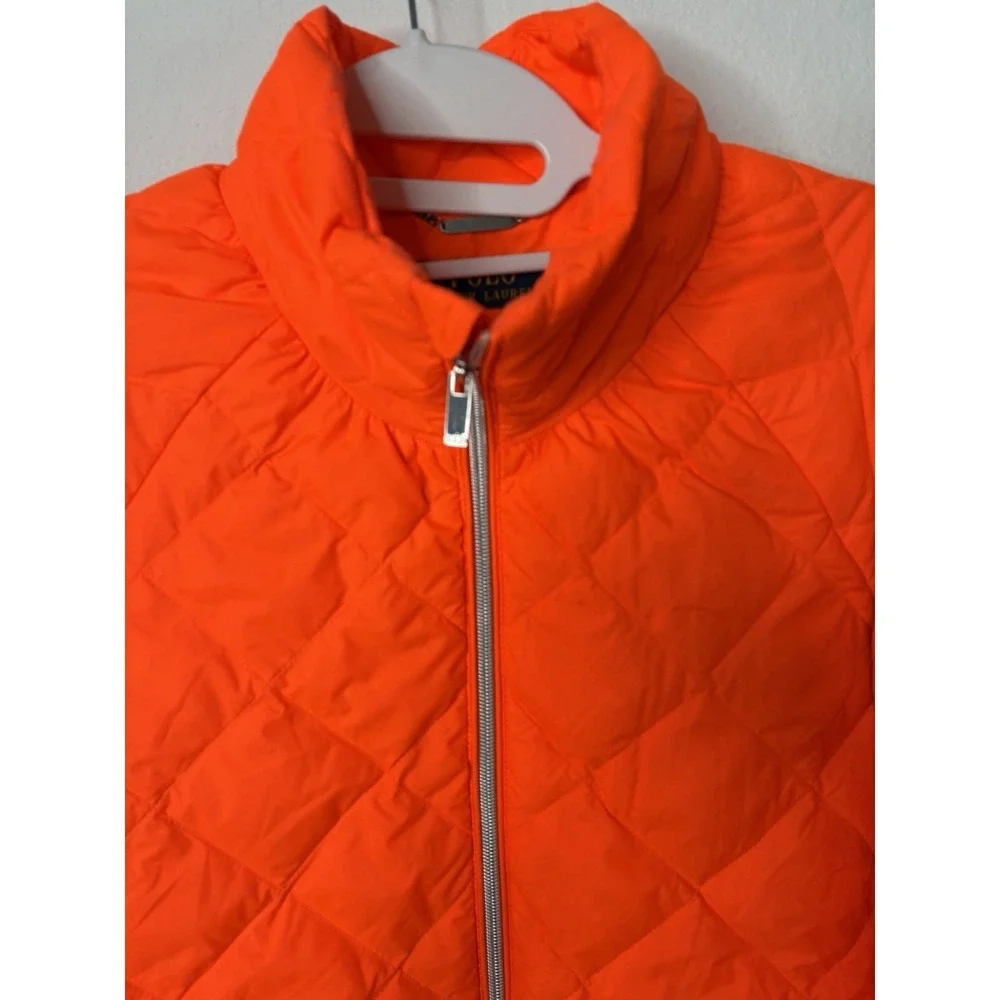 Polo Ralph Lauren Mens Performance Down Puffer Jacket Neon Orange Size Medium